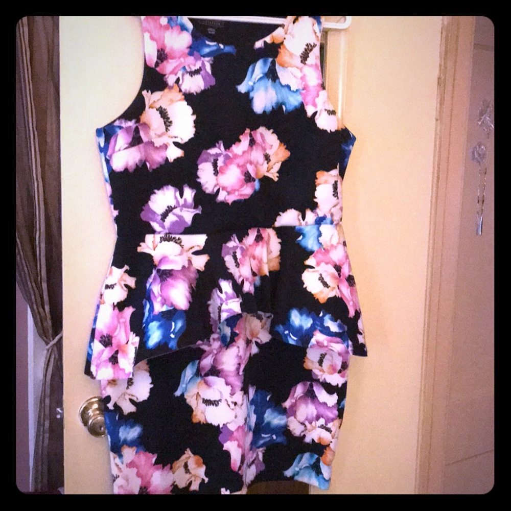Metaphor floral peplum dress